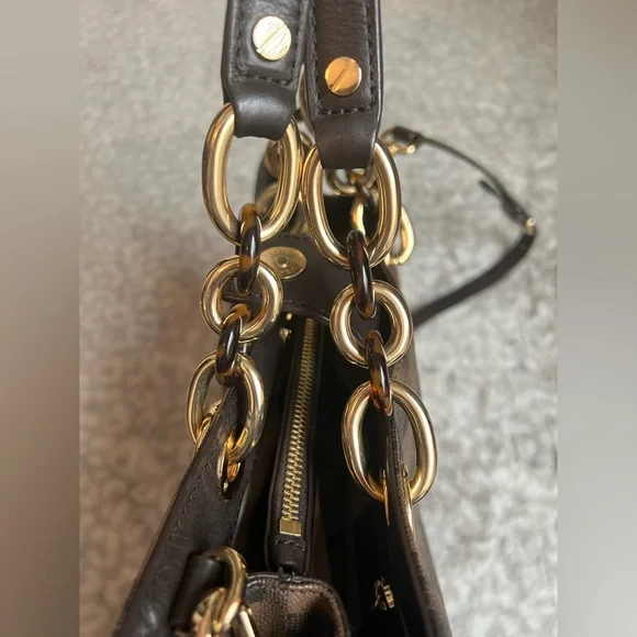 MICHAEL KORS Brown Checkered Purse